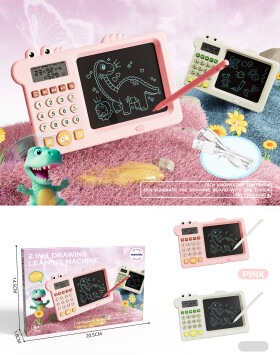 Mamido Dětský psací tablet s kalkulačkou 2v1 dinosaurus