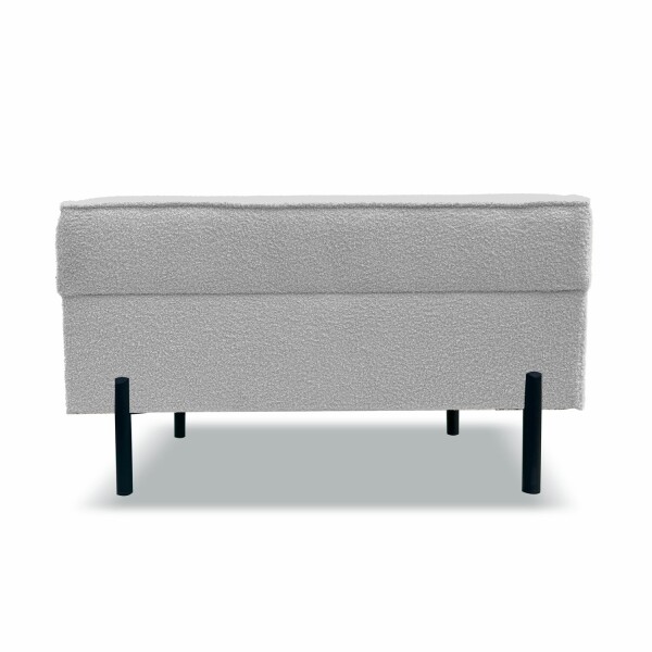 FRONTI Taburet HUGO 80x38 s úložným prostorem - šedý - bouclé - NOW OR NEVER 83