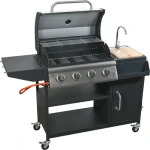 Cattara Gril plynový IBIZA s umyvadlem pojízdný / 4 hořáky / 12,8 kW-hod / grilovací plocha 63 x 40 cm / dřez