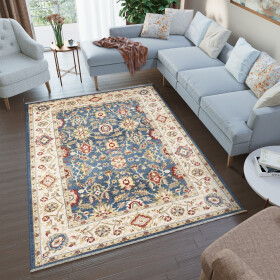 DumDekorace Modrý vintage koberec v orientálním stylu