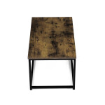 Stůl konferenční, 90x48x41 cm, MDF, dekor staré dřevo, černý kov