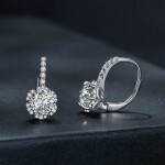 Luxusní stříbrné náušnice Viviane 1 ct MOISSANITE + CERTIFIKÁT, Stříbrná certifikát GRA, hadřík na čištění stříbra, dárková krabička