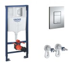 GROHE - Rapid SL Set předstěnové instalace, klozetu Arkas a sedátka softclose, tlačítko Skate Cosmopolitan, chrom SANI11BA1102