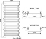 MEXEN/S - Akan radiátor + topná tyč 1080 x 500 mm, 900 W, černá W121-1080-500-2900-70