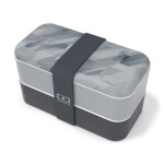 Monbento Svačinový box Monbento Original Graphic Grey 1 l, šedá barva, plast