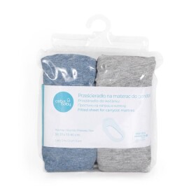 Ceba baby Prostěradlo do kočárku 2 ks - Light grey + Blue