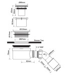 CERSANIT - Sifon pro sprchovou vaničku FI90 TAKO SLIM S904-007