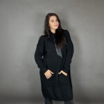 HOSH Pletené šaty EVELYN s kapucí Barva: Šedá