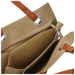 Módní dámská koženková kabelka na rameno Paytona, béžová