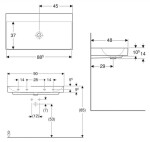 GEBERIT - ONE Umyvadlo 90x48x14 cm, bez přepadu, bez otvoru pro baterii, KeraTect, bílá 505.021.01.3