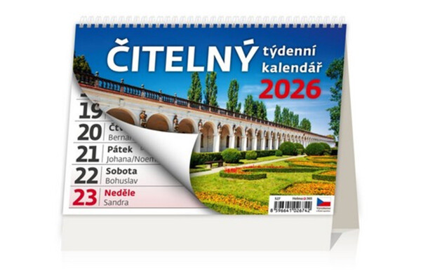 Kalendář stolní 2026 - Čitelný týdenní