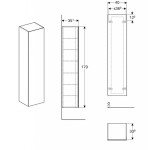 GEBERIT - Xeno 2 Skříňka vysoká 170x40 cm, zrcadlo uvnitř, šedobéžová 500.503.00.1