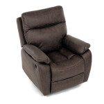 TV a relaxační křeslo s elektrickým ovládáním, potah hnědá látka v dekoru vintage, 1 motor 240V