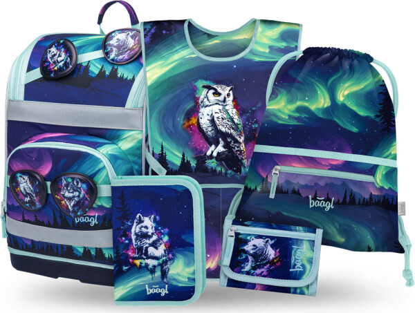 5 SET Zippy Plus Aurora: aktovka, penál, sáček, zástěra, peněženka GRS