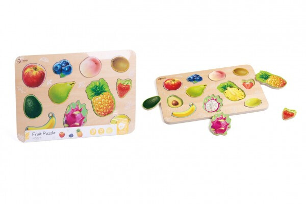 Puzzle/Vkládačka deskové ovoce dřevo ve fólii 30x21cm 18m+