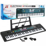 Mamido Dětský keyboard černý s mikrofonem