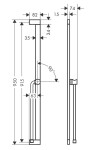 HANSGROHE - Unica Sprchová tyč 95 cm, se sprchovou hadicí, kartáčovaný černý chrom 24405340