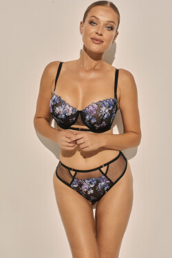 Měkká podprsenka Kinga SC-1161 Flower Chick černo-modrá 85C
