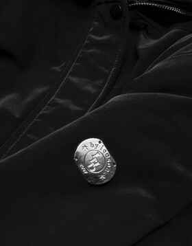 Černá dámská zimní bunda parka s kožešinovou podšívkou (m21312) odstíny černé XL (42)