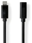 Nedis USB-C (M) - USB-C (F) 3.2 Gen1 2m černá / Prodlužovací kabel / 60 W / 5 Gbps / 4K 60Hz (CCGL64010BK20)