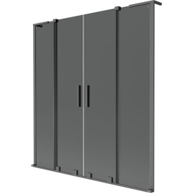 MEXEN/S - Velar L Duo dvoukřídlá posuvná vanová zástěna 150 x 150, grafit, grafit metal 896-150-003-42-95