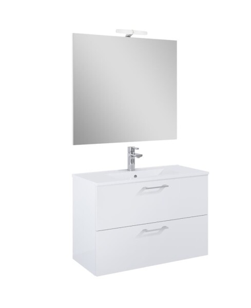 Koupelnová sestava s umyvadlem Ceramia Lea 81,4x55x41,7 cm bílá LEASET80B LEASET80B