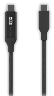 Ubiquiti USB-C nabíjecí kabel s displejem 30 cm / Nabíjecí kabel / USB-C - USB-C / 100 W (UACC-Cable-USB-100W-0.3M-BK)