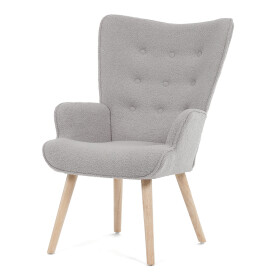 Křeslo ušák, šedá, látka bouclé, AK-309 GREY2