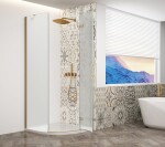 GELCO - TRINITY GOLD čtvrtkruhový kout 900x900 pravý, matné sklo, GT6590MR-G GT6590MR-G