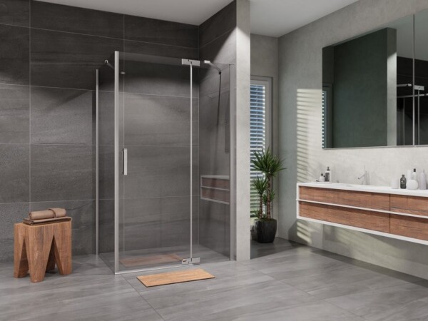 Lansanit Sprchový kout Brix 900x900, chrom/čiré sklo, pravé provedení