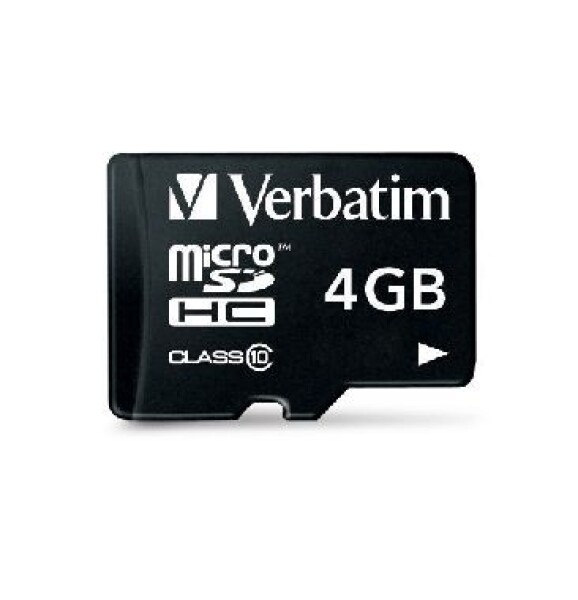 Verbatim microSDHC paměťová karta / 4GB / Class 10 / adaptér (44080)