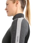 Dámské triko dlouhý rukáv ICEBREAKER Wmns ZoneKnit™ 260 LS Half Zip, Jet HTHR/Black/Metro HTHR/Cb velikost: XL