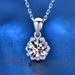 Royal Fashion stříbrný náhrdelník HA-XMZ003-SILVER-MOISSANITE