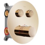 REA - Podomítková sprchová sada LUNGO - zlato + termostat + BOX REA-P8550