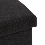 Taburet s úložným prostorem, látka černá