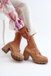Dámské polobotky na robustním podpatku s ozdobou Camel Ranunca 41