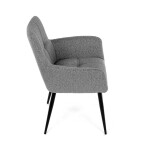 Židle jídelní, světle šedá látka, černý kov