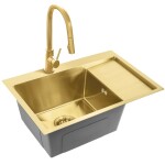 REA - Ocelový dřez Fin BRUSH GOLD ZLE-06013