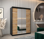 Šatní skříň Abi V4 Barva korpusu: Černá, Rozměry: 150 cm, Dveře: Černá