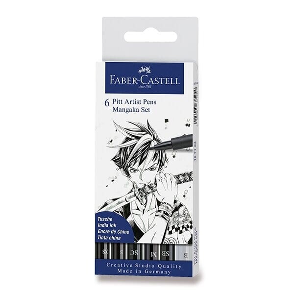 Faber-Castell Pitt Artist Pen Manga sada 6 ks, plastové pouzdro