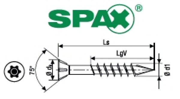 Spax vrut Torx M T-Star plus velikost 4 velikost: 4 x 60, nelze po kusech; pouze celá balení: 100ks
