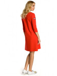 Model 18001710 Trapézové šaty pruhy červené EU