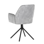 Židle jídelní a konferenční, stříbrná látka v dekoru žíhaného sametu, kovové černé nohy