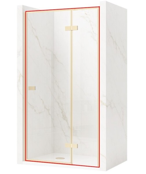 REA - Sprchové dveře bez stěnového profilu ATLAS broušené zlato 80 P REA-K4673