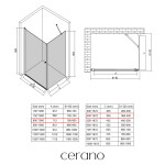 CERANO - Sprchový kout Antelo L/P - 6 mm - chrom, transparentní sklo - 80x40x190 - otočný CER-477389