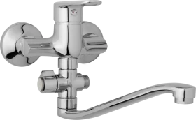 JB Sanitary Nástěnná umyvadlová a sprchová baterie FINERY, rozteč 100 mm, otočný přepínač, bez příslušenství, ramínko 300 mm F10 32 40