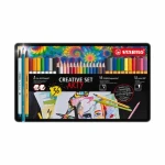 STABILO® CREATIVE SET ARTY - STABILO aquacolor, Pen 68 brush, point 88, kovové pouzdro 36 ks (87/3193)