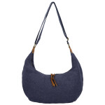 Trendy textilní dámská kabelka na rameno Ester, tmavě modrá
