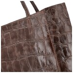 Módní dámská kožená kabelka na rameno Naysa, tmavě hnědá