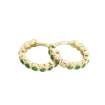 LUNICA Dětské stříbrné kroužky EMERALD GOLD 1026